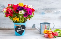 Happy Mothersday reminder with colorful flowers