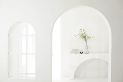 Minimalist interior arch fully white