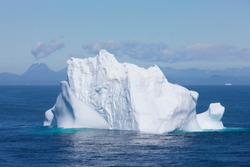Single iceberg. Greenland coast iceberg floating