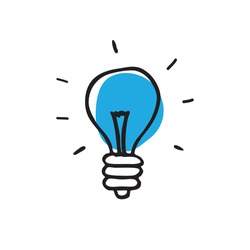 lightbulb doodle icon, vector illustration