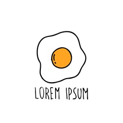 fried egg doodle icon