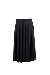 women's long ruffled black skirt isolated on a white background, invisible mannequin