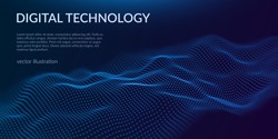 Digital technology background. Abstract connections. Futuristic sci-fi user interface concept with gradient.  Big data, artificial intelligence, music hud. Blockchain and cryptocurrency. Vector