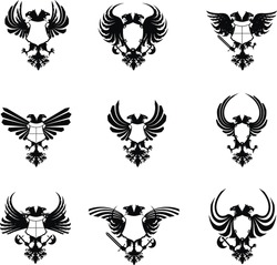 heraldic eagle double head in vector format very easy to edit