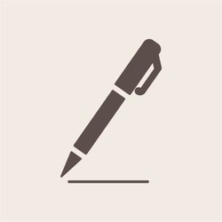 Pen  icon,  isolated. Flat  design.