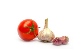 Fresh vegetable (bunch of fresh cherry tomato, garlic, 