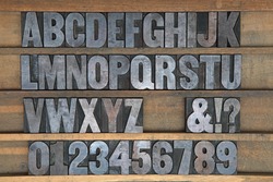 A old set of wooden printers type
