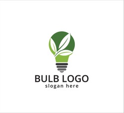 light bulb symbol, icon or logo of go green and agricultural innovation, idea and inspiration vector graphic design template