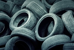 Heap of old tires, background