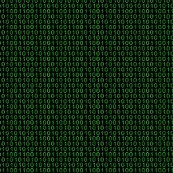Binary computer code. Vector seamless pattern. Digital background. Pixel art.
