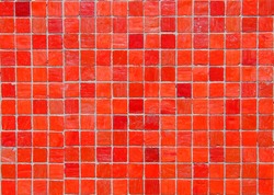 red mosaic tiles
