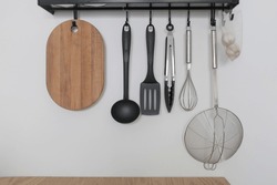 Household items  with wall hanging