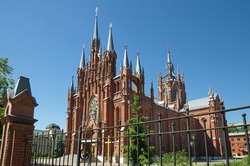 The Roman-Catholic Cathedral of the Immaculate Conception of the blessed virgin Mary on Malaya Gruzinskaya street in Moscow, the largest Catholic cathedral in Russia
