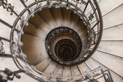 Spiral stone staircase in the tower