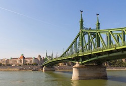 View of the Liberty Bridge  in Budapest. Hungary
