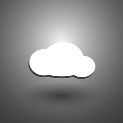 Cloud vector icon on grey background.