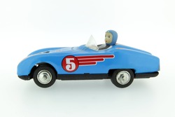 retro race car with number 5 fiver