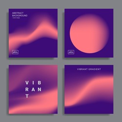 Set of abstract backgrounds with vibrant gradient shapes. Design template for covers, placards, posters, flyers, presentations, cards, banners, advertisement, identity. Vector illustration. Eps10
