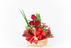 Arrangement of flowers and roses