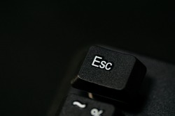 Close up of Escapt(Esc) button. Selective focus.