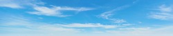 Nature background. Panorama view of Soft cloud in the blue sky.