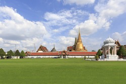 Wat Phra Si Rattana Satsadaram or watphrakaew. Temple of the Emerald Buddhain Bangkok Thailand.