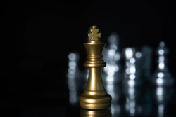  gold chess leader  ideas and competition and strategy, business success concept, chess board game