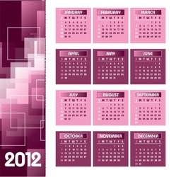 Calendar for 2012. Eps10 Format.