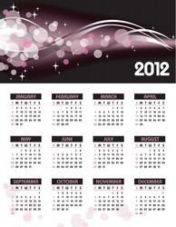 2012 Calendar. Vector Background.