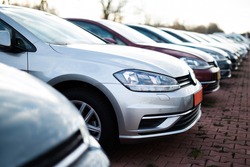 
Cars in a row, automotive industry