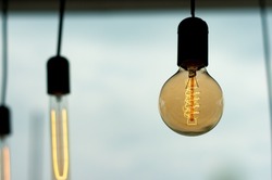 Close up image of a retro style light bulb.
