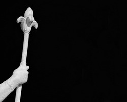 Lily scepter, an heraldic symbol of royalty and power (Black and White with copy space)