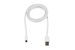 White usb-cable micro usb isolated on white background
