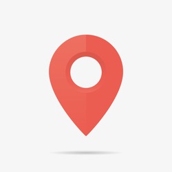 Map Marker Icon in Vector, Red Point