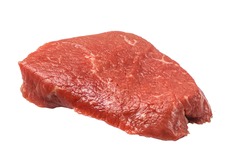 Sirloin Tip Side Steak Raw beef steak on a white background. Isolated.