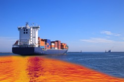 Environmental pollution caused by oil spill from the ship.