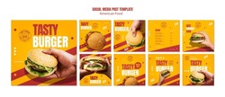 Social media template of burger