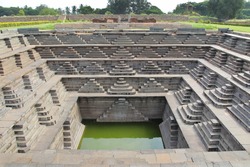 Stepped tank in Hampi, a UNESCO World Heritage Site. India.
