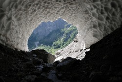 glacier cave, called ice chapel