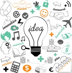Lightbulb ideas concept, business, brainstorm, innovation, think