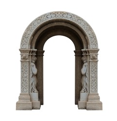 elements of architectural decorations of buildings, windows and arches on the streets in Catalonia, public places.