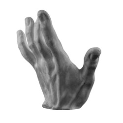 plaster limb male hand with fingers, body part