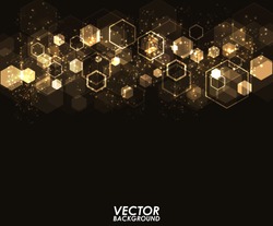Abstract gold modern geometric digital - Vector Background.