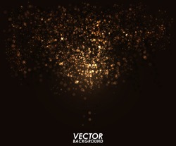 Abstract gold bokeh digital background. Graphic resources design template. Vector illustration
