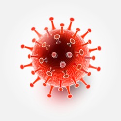 Coronavirus disease COVID-19 infection medical isolated. China pathogen respiratory influenza covid virus cells. New official name for Coronavirus disease named COVID-19, vector illustration