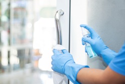 sanitizer spray clean handle door protect virus bacteria corona 2019 