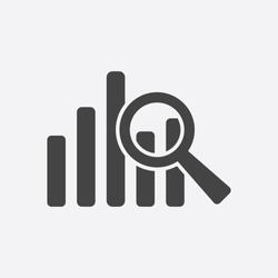 Business graph icon. Chart flat vector illustration on white background.