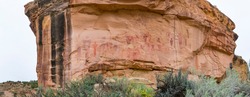 Fremont petroglyphs in Sego Canyon ofThompson Springs in  Grand County if Utah state of the US of America