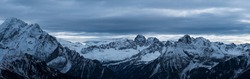Winter landscape in Dolomites mountain range of Italy, Europe, Unesco World Heritage Site