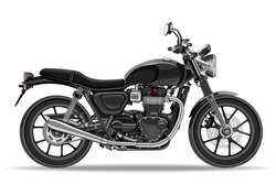 Motorcycle vector, realistic illustration. Black motorbike half-face with many details on a white background